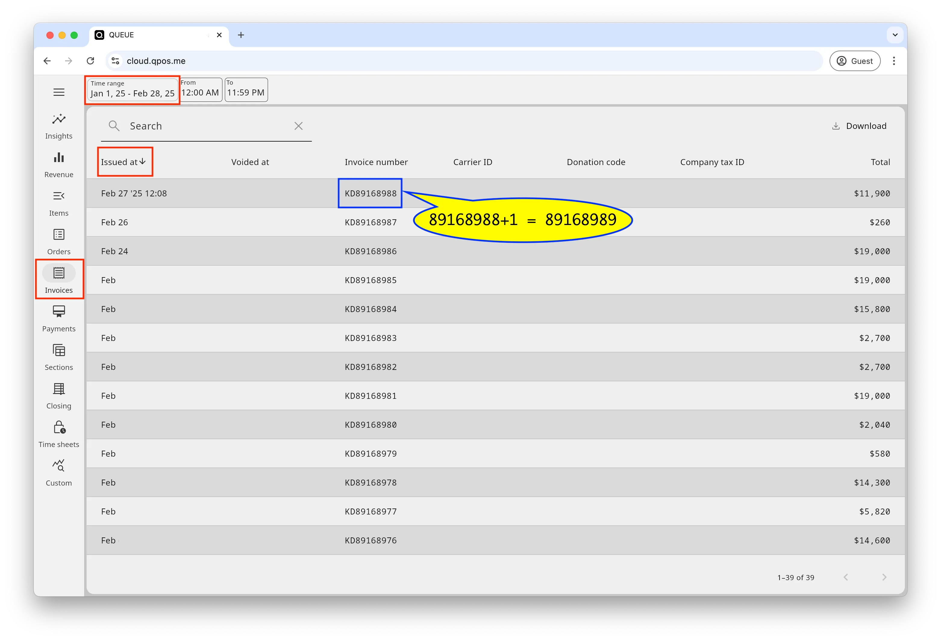 check starting number of E0402