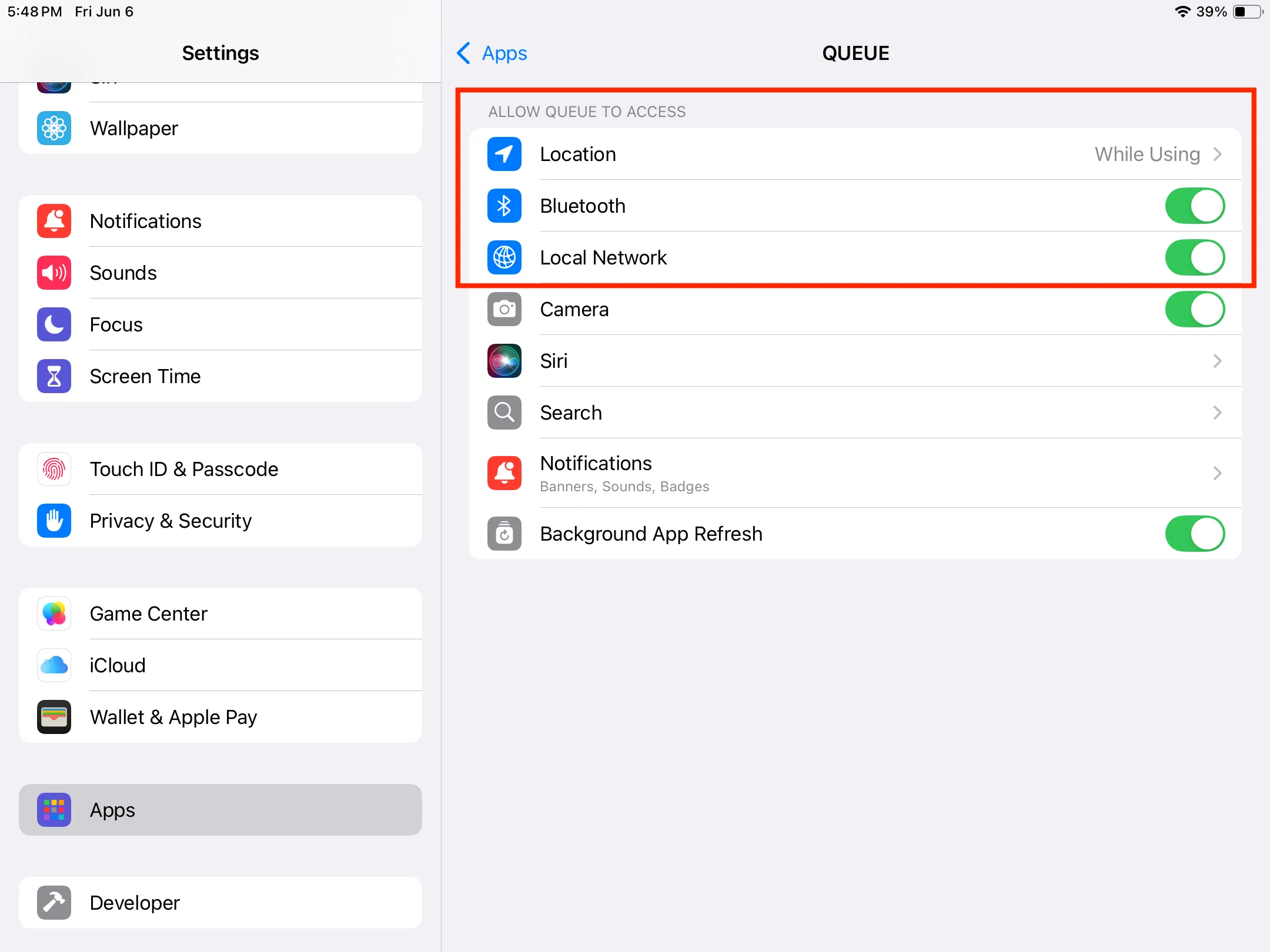 Grant QUEUE permissions